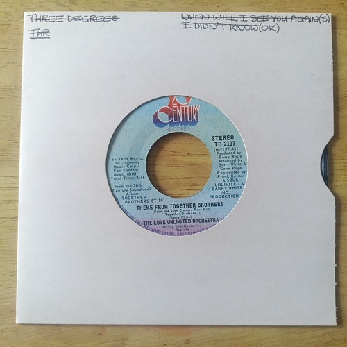 The Love Unlimited Orchestra: Theme From Together Brothers 7" Single TC-2107