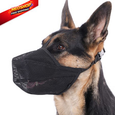 Mayerzon Dog Muzzle, Patented Soft Mesh Muzzle for L- Snout:11"-12 " , Black