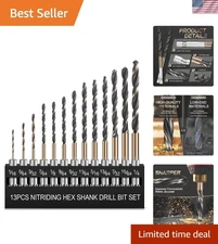Exclusive 13-Piece Black Oxide Hex Shank Drill Bits - Enhanced Precision Tools