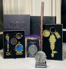 Divination Set 2 Keys + Trelawney Wand + Coin Litjoy & Wizarding Trunk 4 Items!