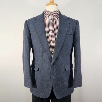 Reed St. James Men's Tweed Sport Coat Blazer Two Button Herringbone Size 42S