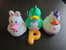 New - Lot Of 3 Rubber Ducks - Happy Easter - Momentum Brands - Different Charac