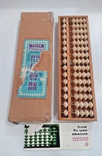 Vintage Japanese Abacus Carved Wood 15 Rows 90 Beads 1/6 Combo Math