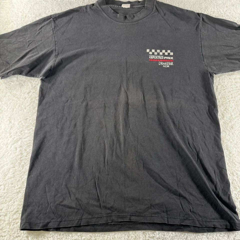 Vintage Drakkar Noir Monte Carlo Grand Prix Black Racing Shirt Large Single - Image 2 of 4