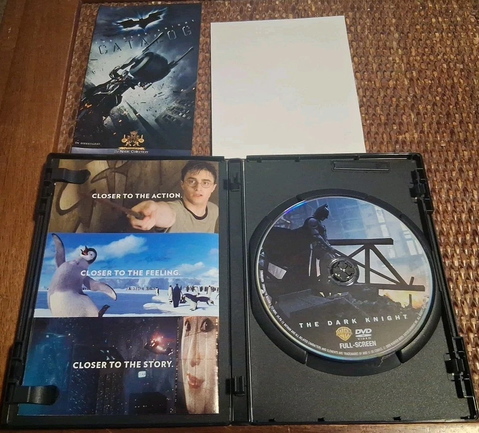 The Dark Knight DVD 2008 w/Inserts RARE HTF DC Bale Caine Ledger Oldman Freeman  - Image 3 of 3