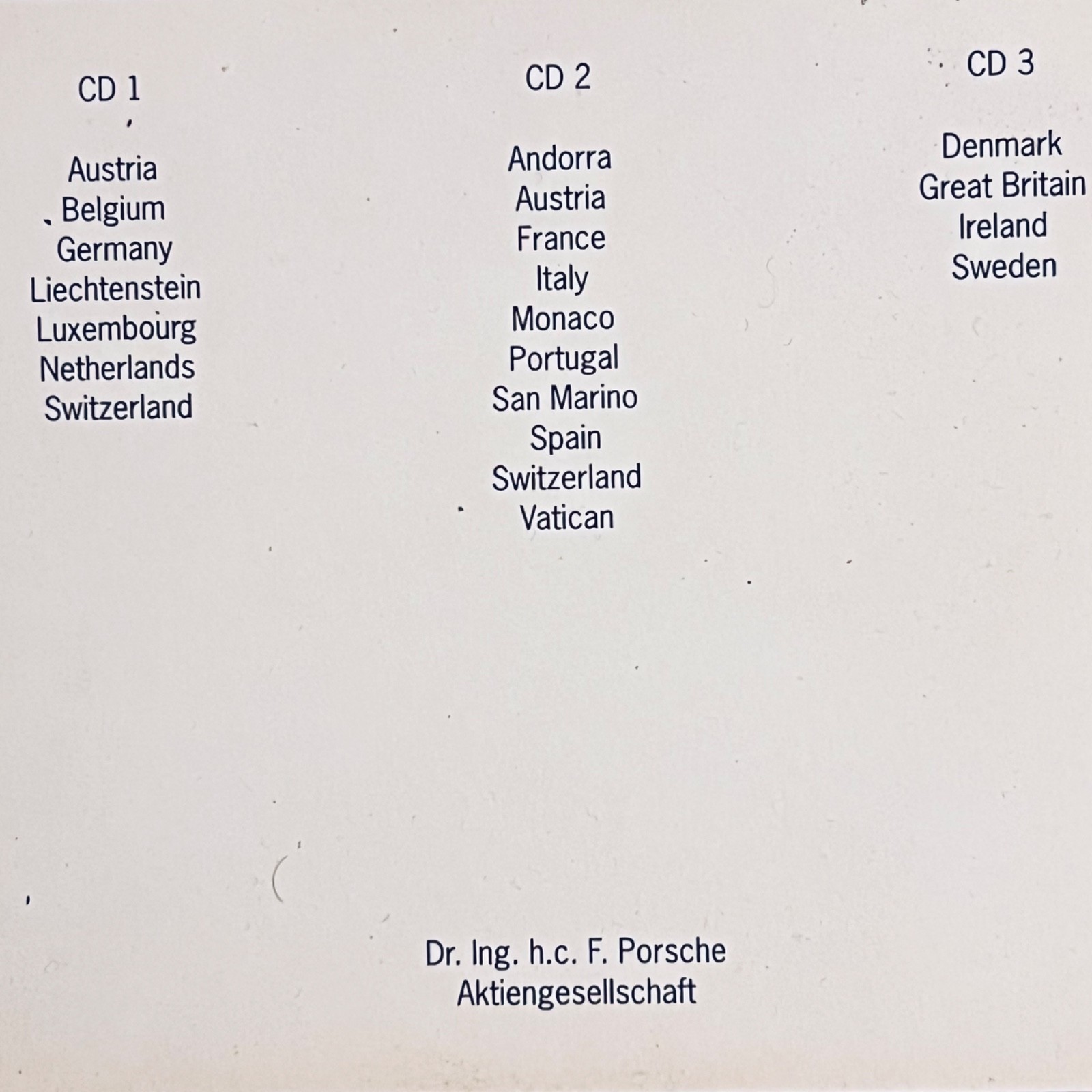 2002 Porsche PCM  Satnav Map Navigation 3 DVDs Disc UK-Europe