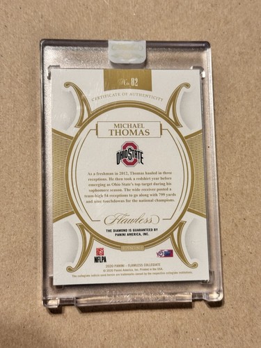 2020 Panini Flawless Michael Thomas Encased Diamond - 12/20 - Rare! - Picture 2 of 2