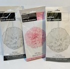 Pink and White Party Decor Paper Puffs Garland Pink Balloons Party Decorations — photo 5