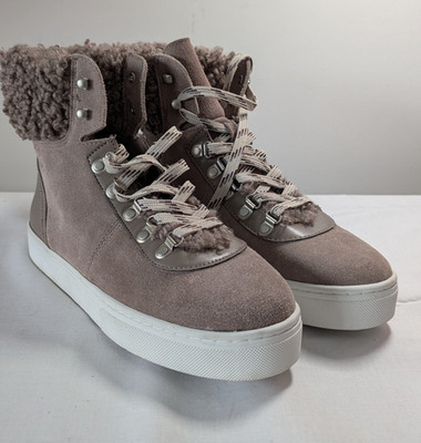 Sam Edelman Luther Boots Women's  size 9M Beige Fur High Top Sneakers
