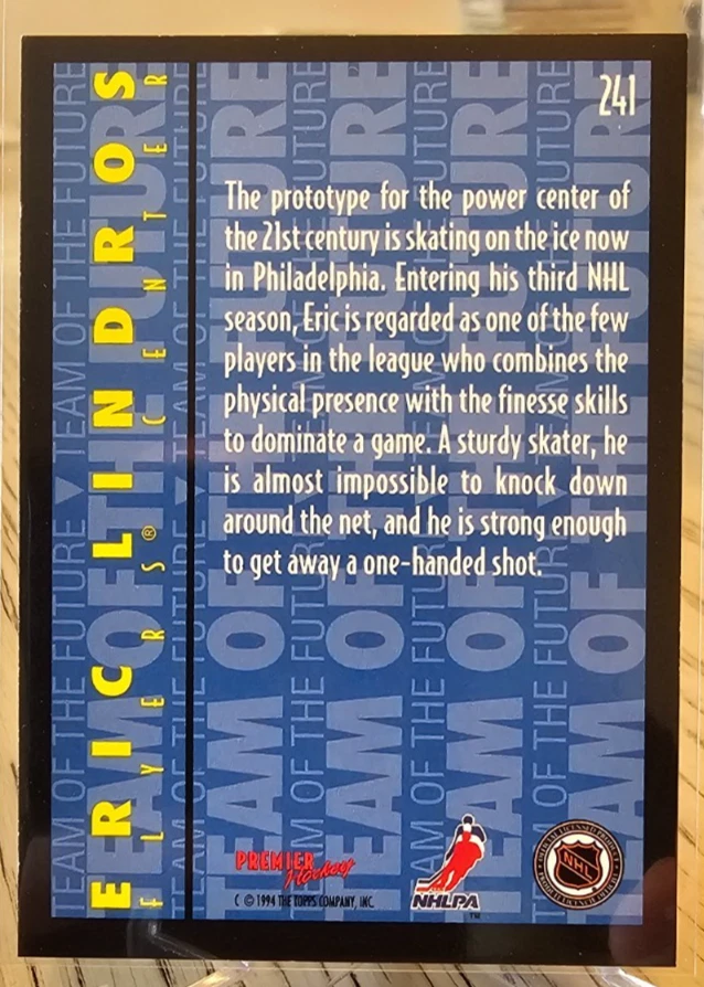 1994-95 Topps Premier Eric Lindros #241 Philadelphia Flyers - Image 2 of 2