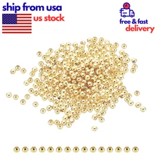 1800 Pcs 4mm 14K Gold Filled Spacer Beads for Jewelry Making, Golden