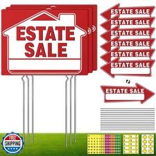 14Pcs Estate Sale Signs,17" x 13",Estate Sale Arrows Yard Sign Double Sided w
