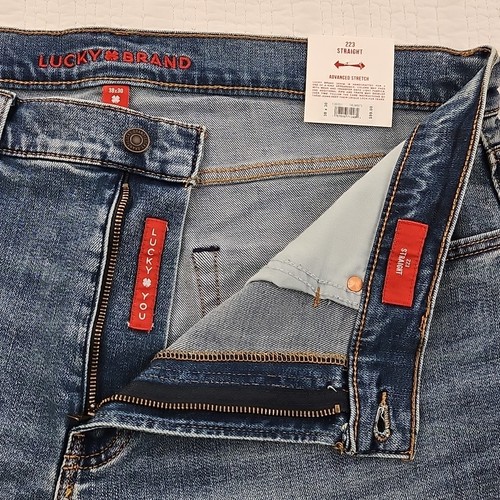 Lucky Brand 223 Straight Jeans Men's 38x30 Med Wash Stretch Denim Classic NEW - Picture 6 of 22