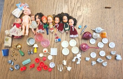 Huge Mattel 1980s The Littles Dolls Belinda Mr. And Mrs. Little Taiwan Renwal