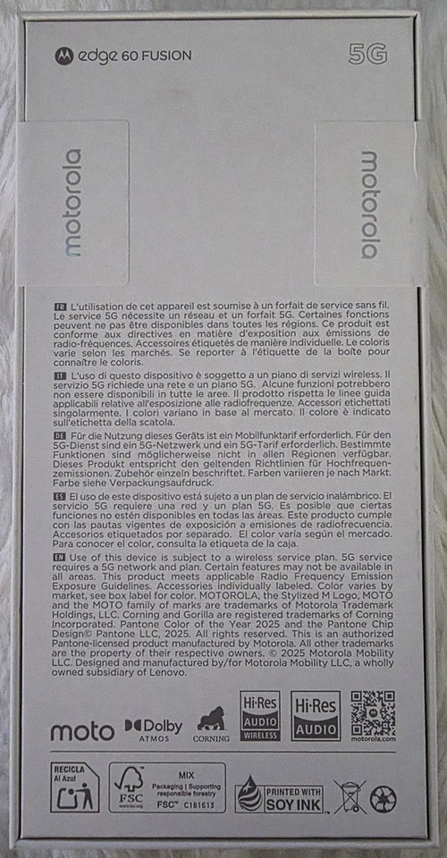 Motorola Edge 60 5G Fusion 12GB/256GB Mobile Phone XT2503-4 Grey - Image 2 of 2