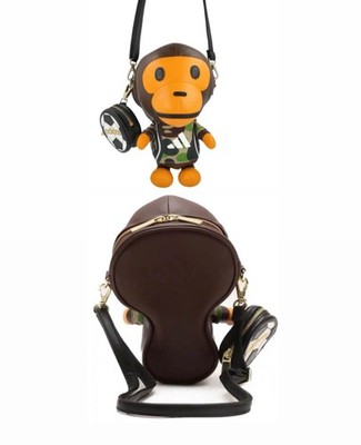 Adidas x Bape Baby Milo   Leather Bag A Bathing Ape Crossbody W/Soccer Coin...
