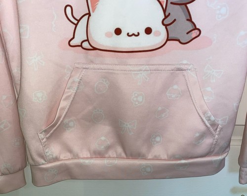 Cute Kawaii Cat Hoodies Girls Youth S Cartoon Cat Pink EUC - Picture 5 of 6