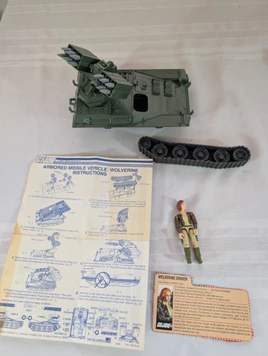 1983 Hasbro Gi Joe Armored Missile Vehicle Wolverine w/ Cover Girl Figure