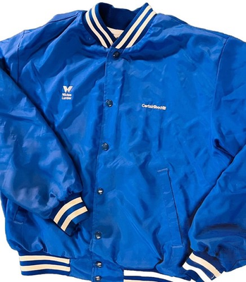 #ad #ad Swingster Wickes Lumber Varsity Jacket Blue Men’s Size Large Vintage Made In USA $25.00