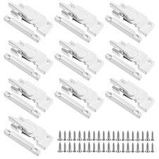 10-Pack Universal Window Sash Locks, White Iron Cam Action Latches for