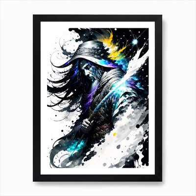 Samurai Krieger 1 Kunstdruck gerahmt Wandbild Poster Leinwanddruck Bild