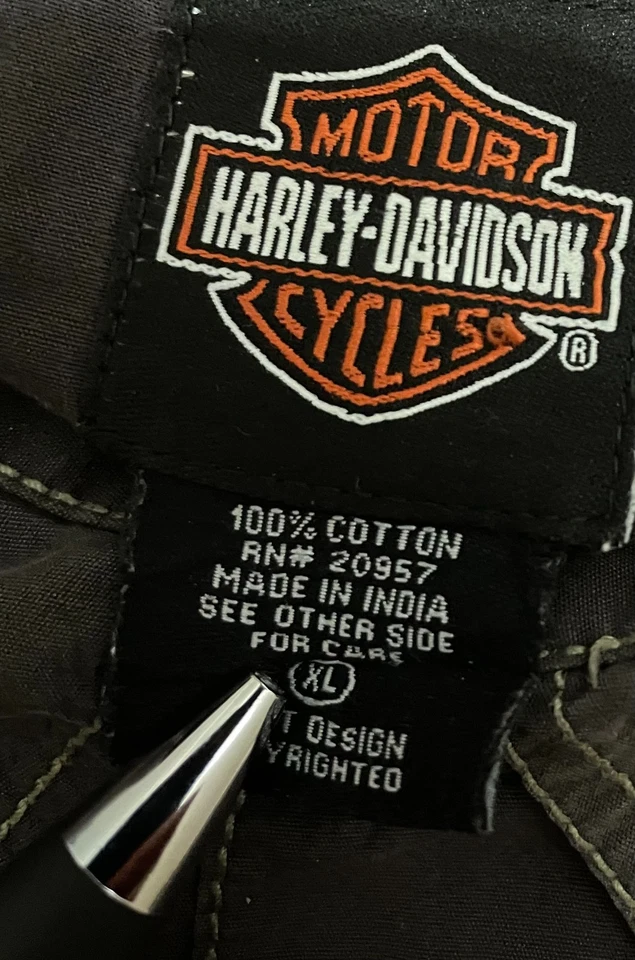 Camisa Harley-Davidson Para Hombre Extra Grande Gráfica Botón Delantero Negra Motocicleta Foto 2 de 4