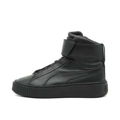 PUMA Damen Basket Platform High Sneaker Schwarz Leder Classics High-Top EU 36