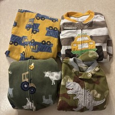 Carter's Lot Of 4 Toddler Zip Up Warm Fleece Footed Pajamas Size 2T/24m