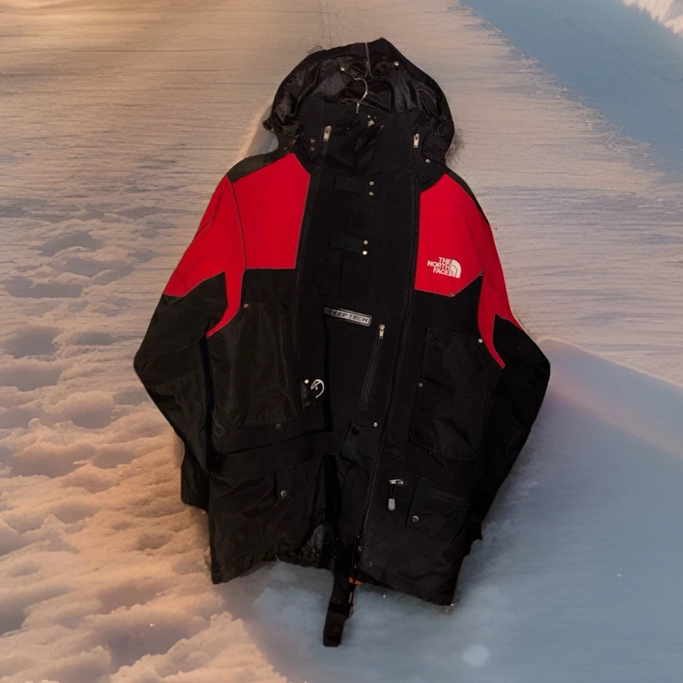 Chaqueta de esquí de snowboard vintage para hombre North Face Steep Tech Scot Schmidt roja talla L Foto 2 de 4