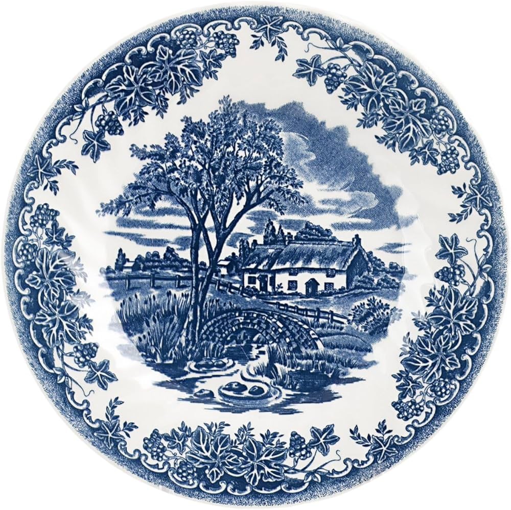 Assiettes plates de 25cm Churchill Brook Blue pour vos repas de famille