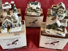 1989 Christmas Village House American Rustic Country Cottages Hand Painted Lot 5