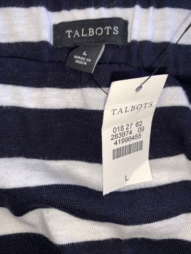 Talbots Women's size Of Navy~White~Orange 100% cotton Knee Length Skirt - Picture 3 of 3
