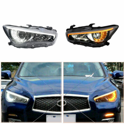 LED Headlights Assembly For Infiniti Q50 14-19 LED AFS change Factory Halogen