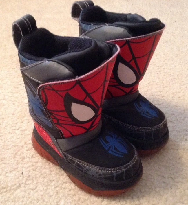 EUC! Boys Toddler Spider Man Marvel Light Up Boots Sz 5 So Cute! - Image 4 of 4