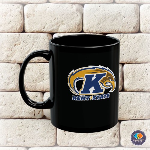 Kent State Golden Flashes Baseball Logo Premium Black Coffee Mug - Picture 2 of 15