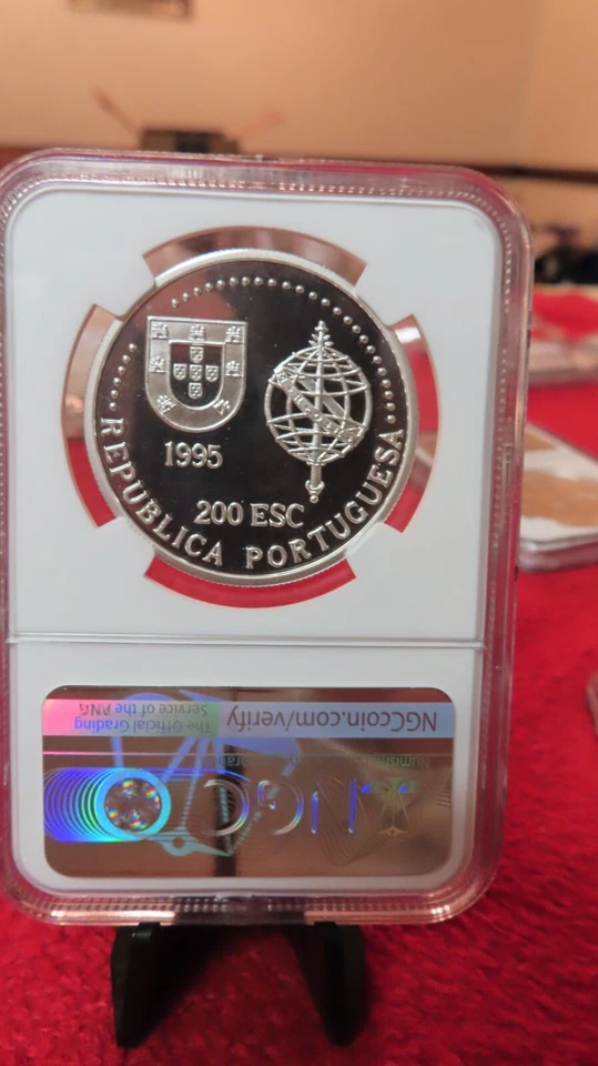 1995 Portugal - Australia 1522 - 1525 200 Escudos Silver Proof Coin NGC PR PF 69 - Image 4 of 4