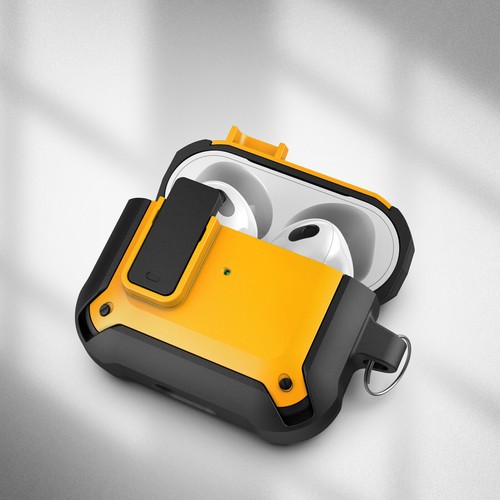 Airpods Case 3rd Generation, Rugged Case with Keychain (Airpod 3 2021) Yellow - Picture 6 of 6