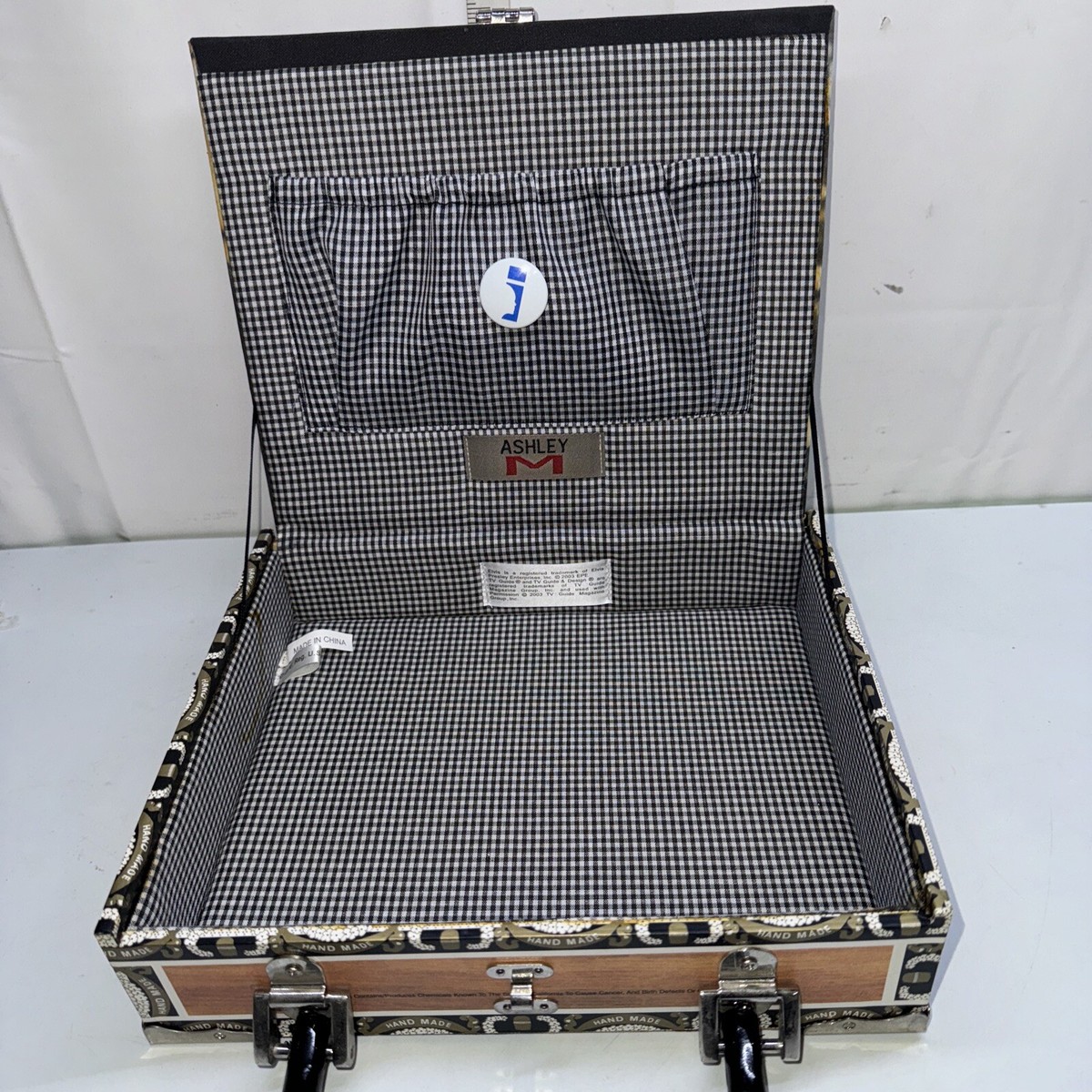 elvis presley cigarette case New Elvis Presley Fabric Coated Wooden Cigar Box Purse with Handle by  Ashley M