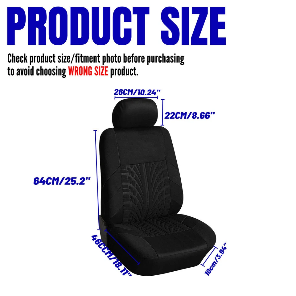 Pair Black Car Seat Covers Front Cushion Protector For Holden Commodore Captiva - image 4 of 4
