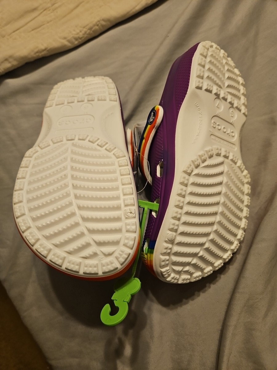 Crocs Classic Rainbow Dye Clog 208106 M5 W7 Colorful Pride