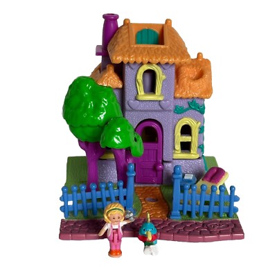 Vtg Polly Pocket GIRAFFE HOUSE 2 Figures Bluebird Toy Animal Wonderland '94 Bird