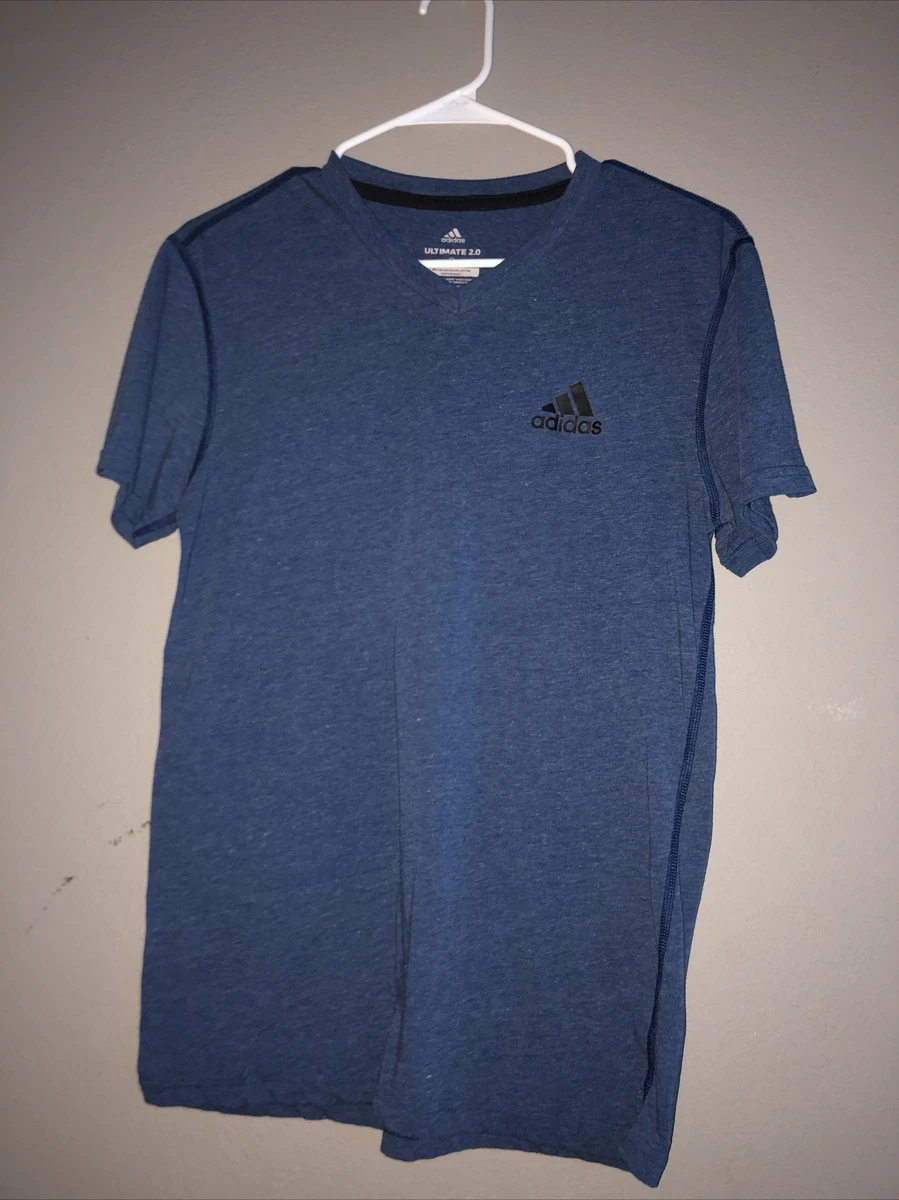 Adidas Mens Tee Shirt Small Blue V neck eBay