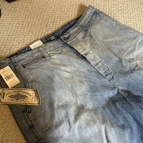 Polo vintage Ralph Lauren Dungaree pantaloni militari stile sbiancato al sole taglia 38-32#1 - Foto 2 di 9