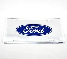 Ford Anodized Logo Licensed Aluminum Metal License Plate Sign Tag Mustang F-150