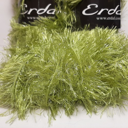 Erdal GLOWLASH Green 27 Eyelash Yarn Glitter Poly Lurex 104 Yards 3+ Skeins - Picture 5 of 5