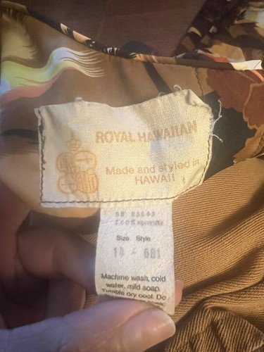 TIKI LUAU 70s 1970’s Vintage Royal Hawaiian Maxi Muu Muu Aloha Tropical Dress XL - Picture 15 of 15