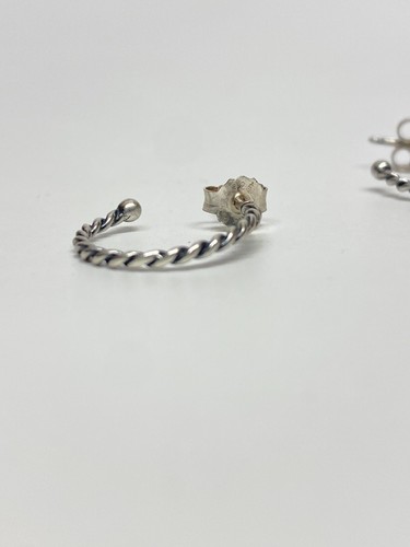 Pandora Compose Earring Collection Small Hoops Sterling Silver - Picture 3 of 6