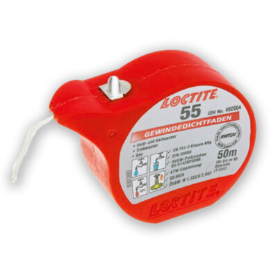 Loctite 55 Gewindedichtfaden Gewinde Dichtmittel 50 m Gas Trinkwasser geeignet