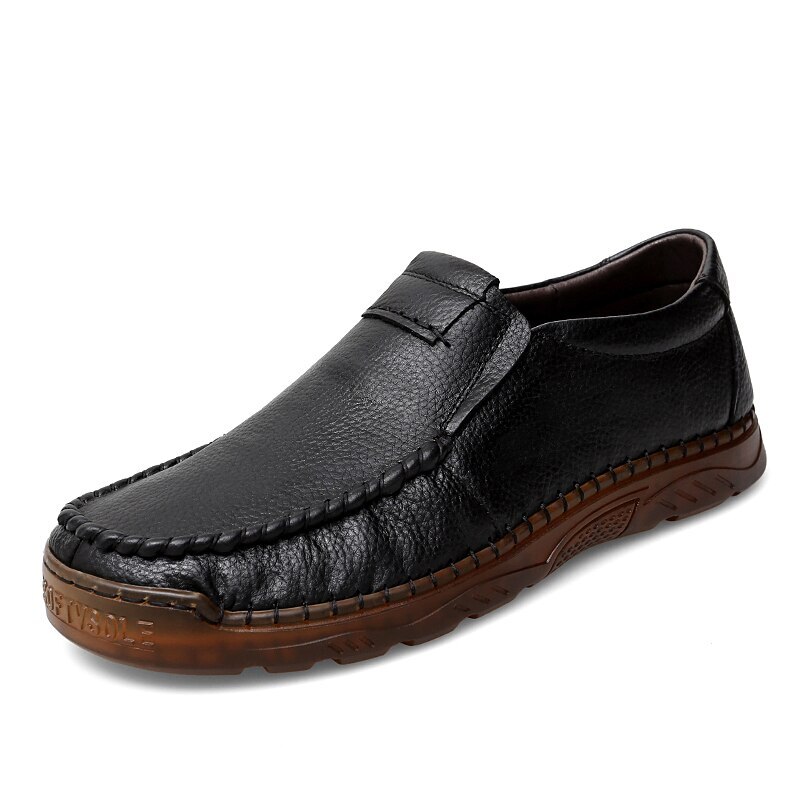 Summer Genuine Leather Men Casual Shoes Breathable Moccasins