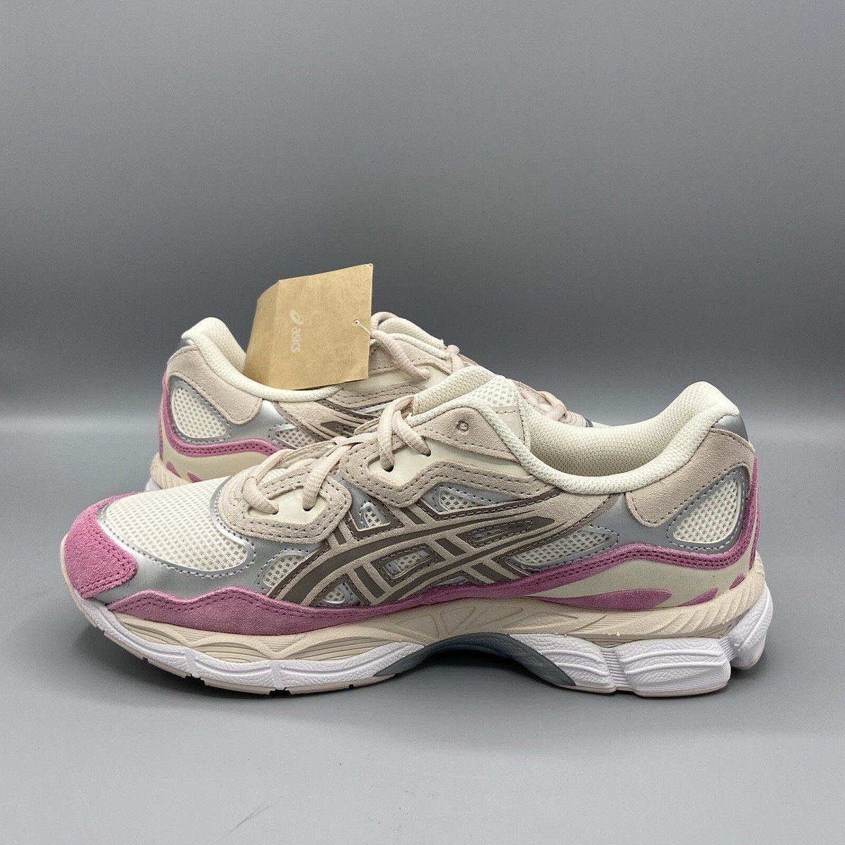 ASICS Gel NYC Trainers Pink Beige Suede Chunky Shoes Sneakers UK